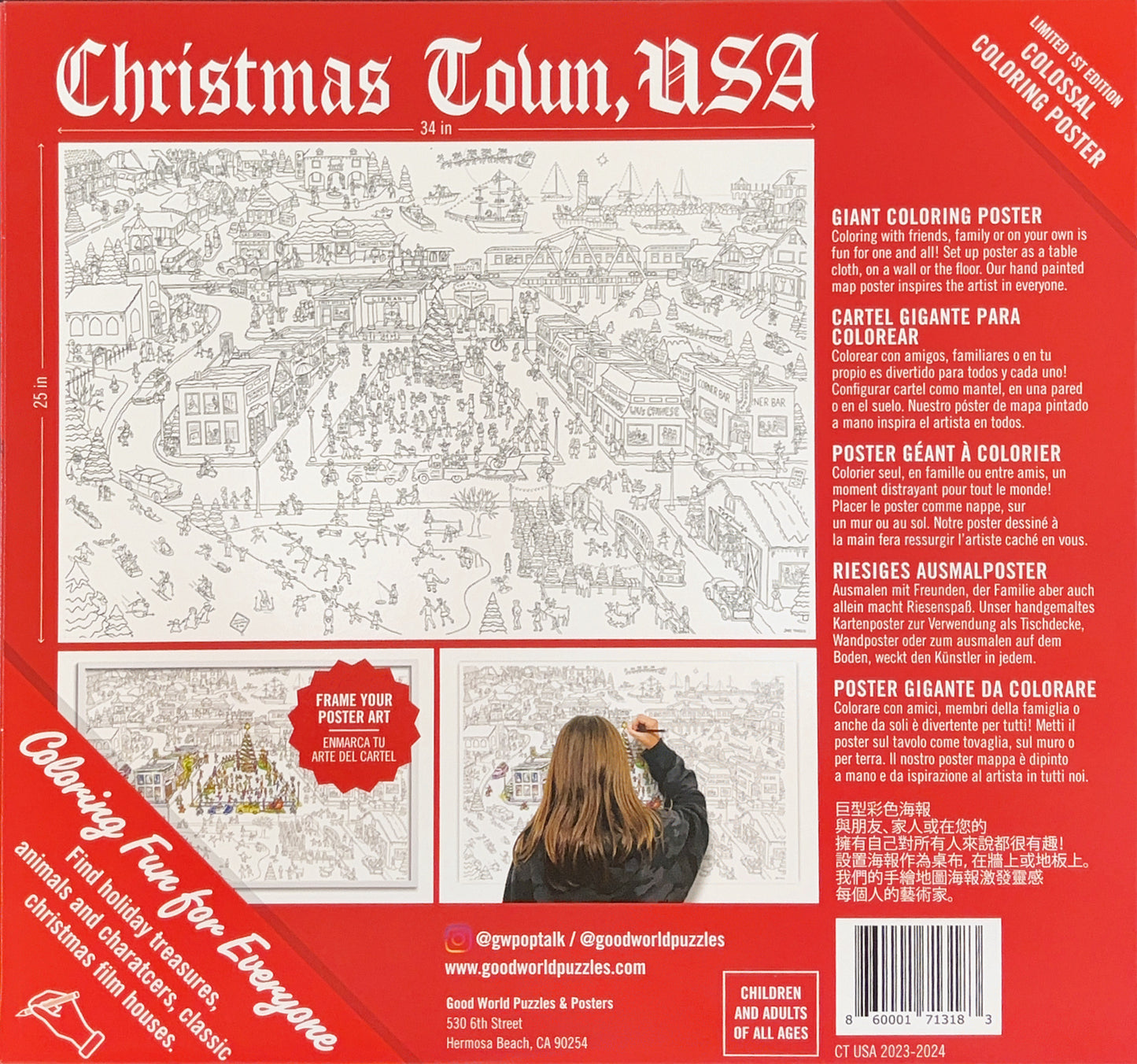 Christmas Town, USA Colossal Coloring Poster