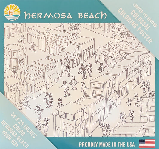 Hermosa Beach Colossal Coloring Poster